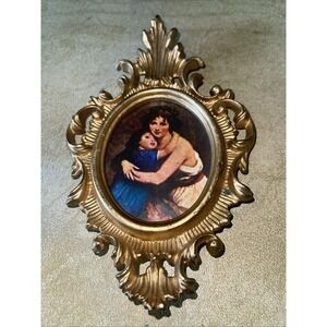 Vintage Plastic Gold Color Picture Frame - 7" x 4 3/8" Hong Kong